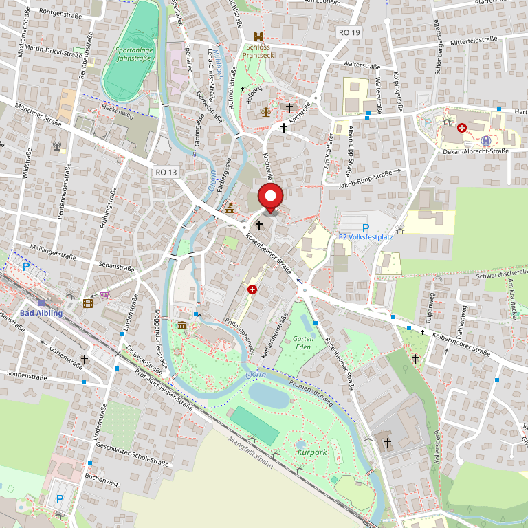 Lageplan: Naturheilpraxis Masel, Bahnhofstr. 8, 83043 Bad Aibling